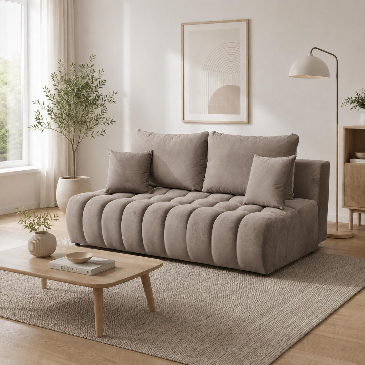 SOFA 200 cm in Braun - Braun, Textil (200/92/115cm) - Home Collective