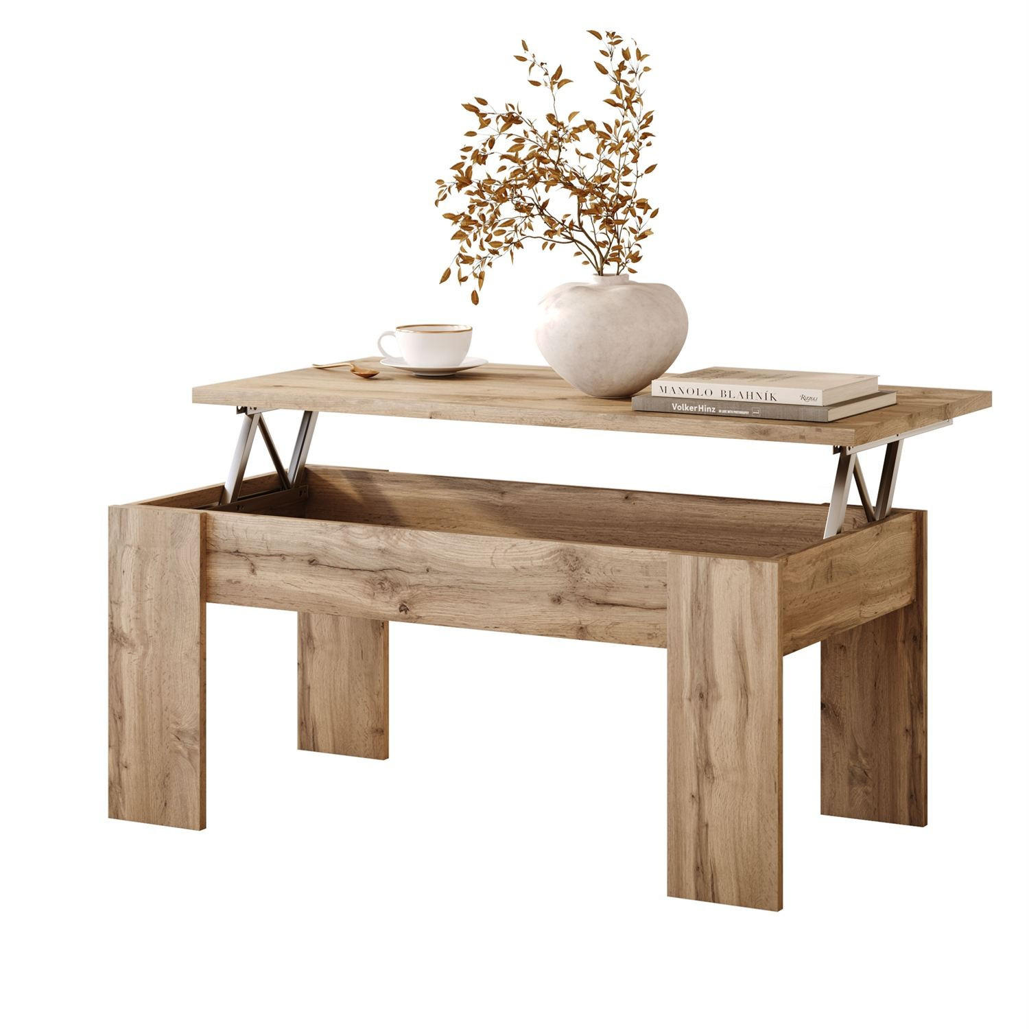 COUCHTISCH APERTO, Eiche Wotan - Eiche Wotan, Holzwerkstoff (100/45/50cm) - Lookway