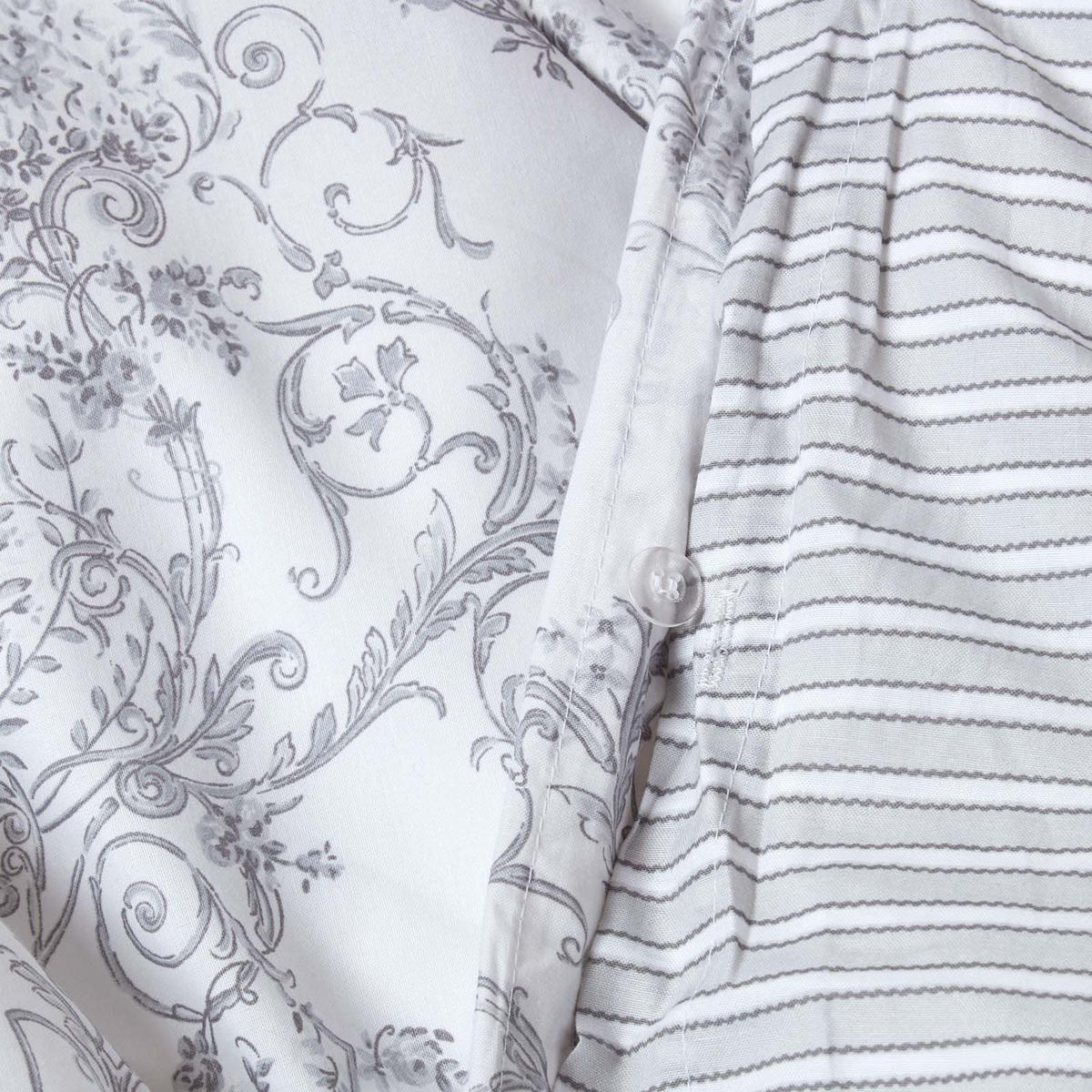 WENDEBETTWÄSCHE Toile-De-Jouy - Grau, Textil (135/200cm) - Homescapes