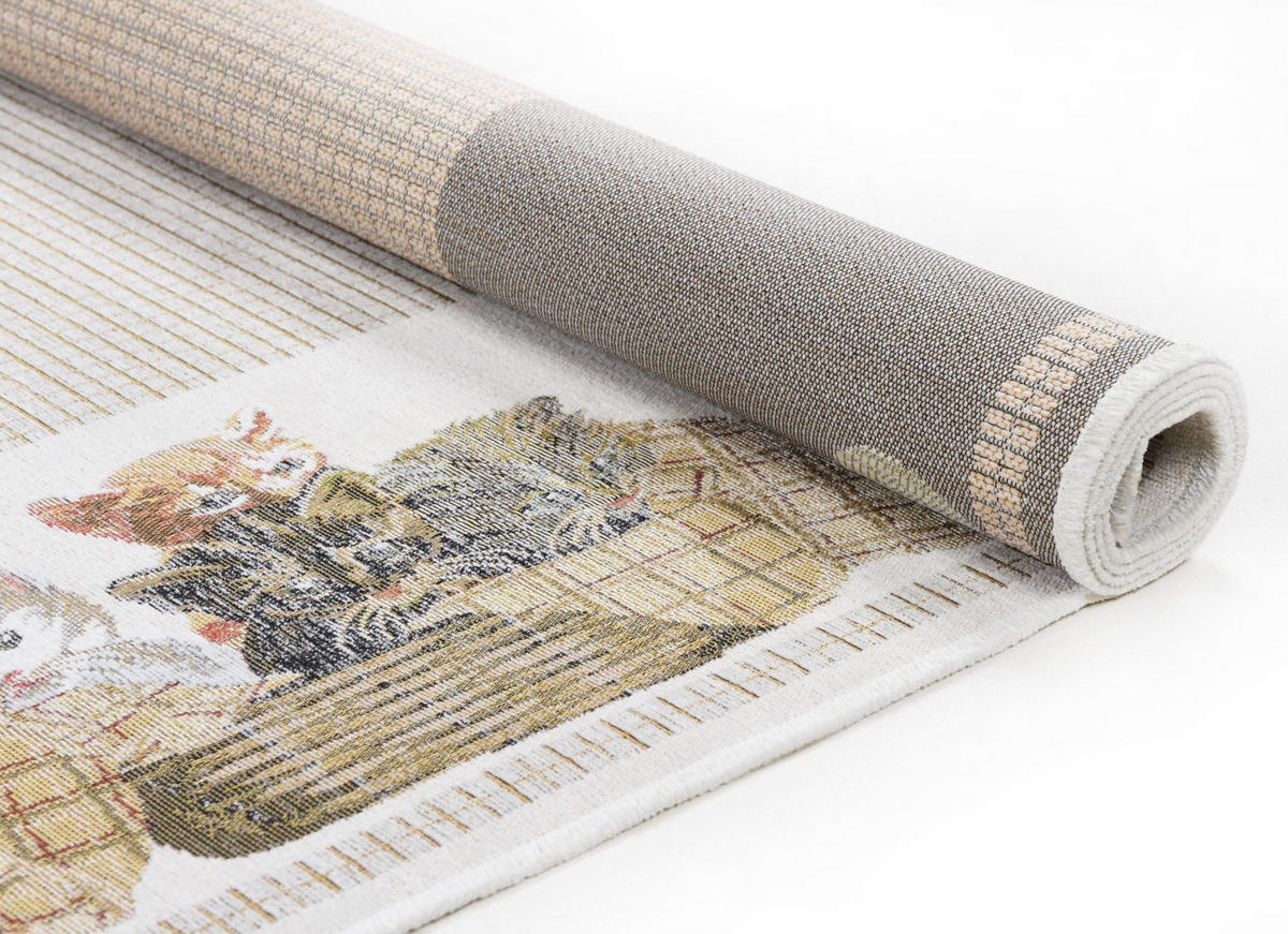 WEBTEPPICH Flomi Cat 120x180 cm - Beige, Textil (120/180cm) - THEKO