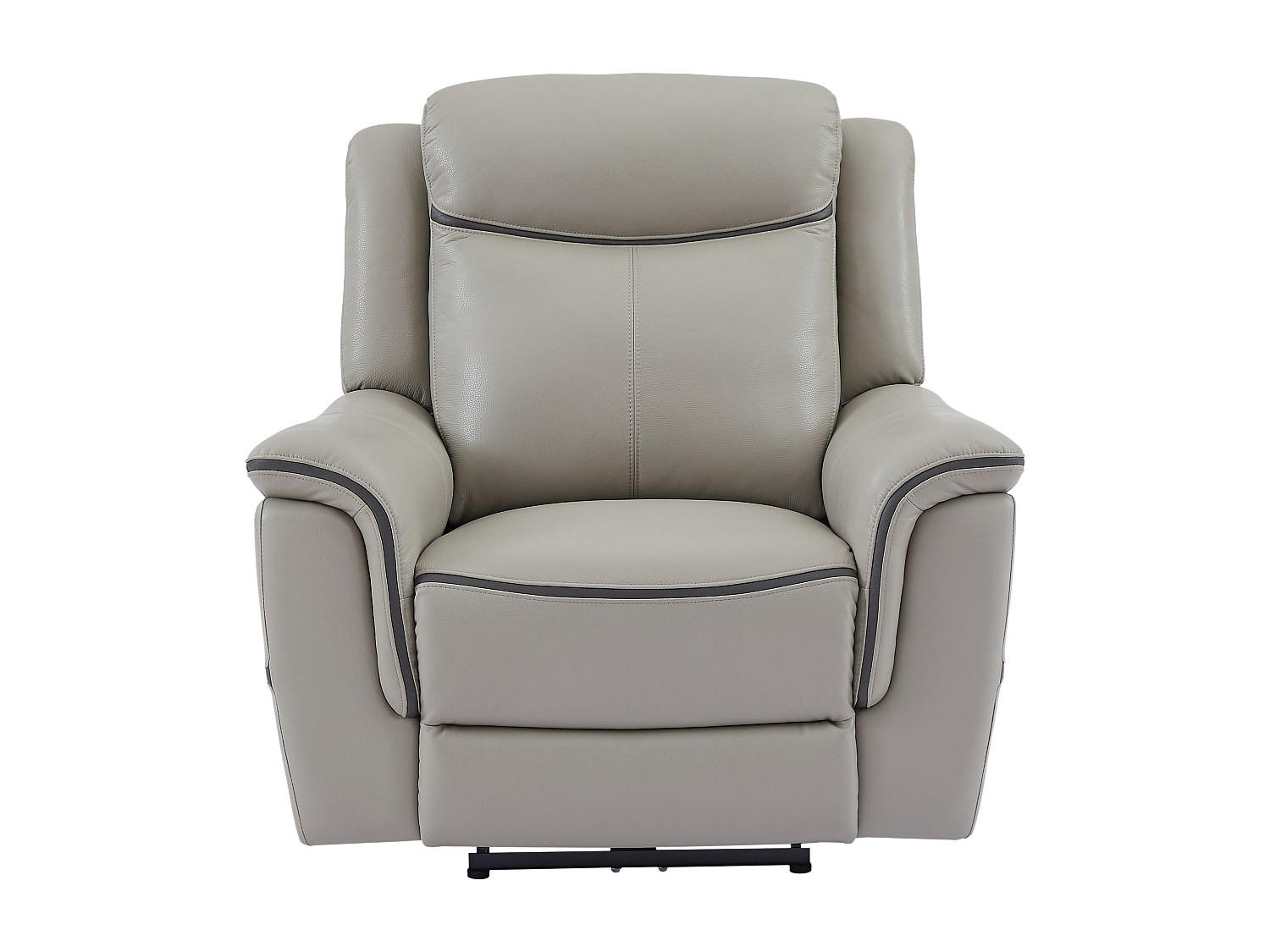 RELAXSESSEL - 1 Person - Leder - Hellgrau - - Hellgrau, Leder (105/102/95cm) - Vente-Unique