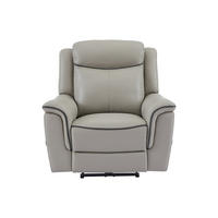 RELAXSESSEL - 1 Person - Leder - Hellgrau - - Hellgrau, Leder (105/102/95cm) - Vente-Unique