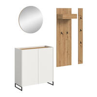 GARDEROBEN-SET DRIVE 4-tlg. (B/H/T: ca. 206/197/38 cm) in Weiß/weiß - Weiß, Holzwerkstoff (206/197/38cm)