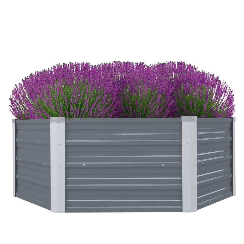 vidaXL Hochbeet Grau 129x46x129 cm