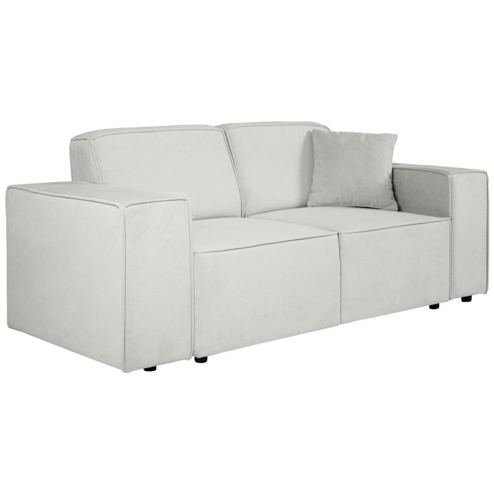 2-SITZER SOFA Pedro ohne Schlaffunktion hellbeige - Creme/Schwarz, Textil (185/75/88cm) - Beautysofa
