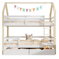 KINDERBETT 90/200 cm Hausform Weiß mit großen Schubladen - Weiß, Holz (90/200cm) - OKWISH