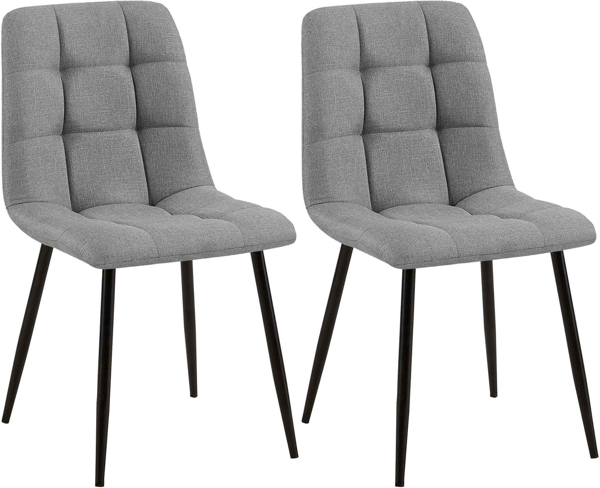 STUHL 2er Set Stoff Grau - Schwarz/Grau, Textil/Metall (45/84/55cm) - CLP
