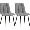 STUHL 2er Set Stoff Grau - Schwarz/Grau, Textil/Metall (45/84/55cm) - CLP