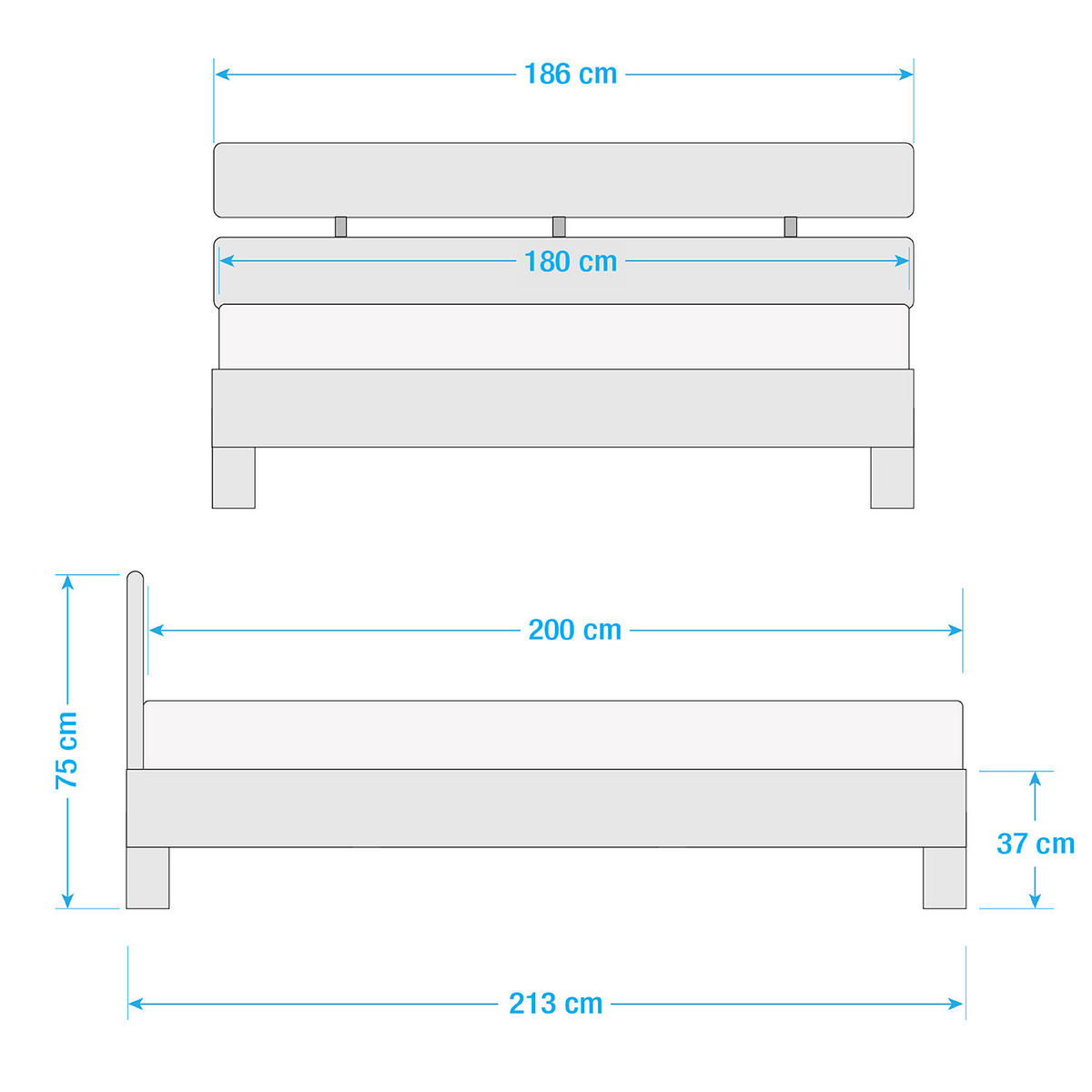 BETT - Massivholz - Eichefarben, Holz (180/200cm) - home24
