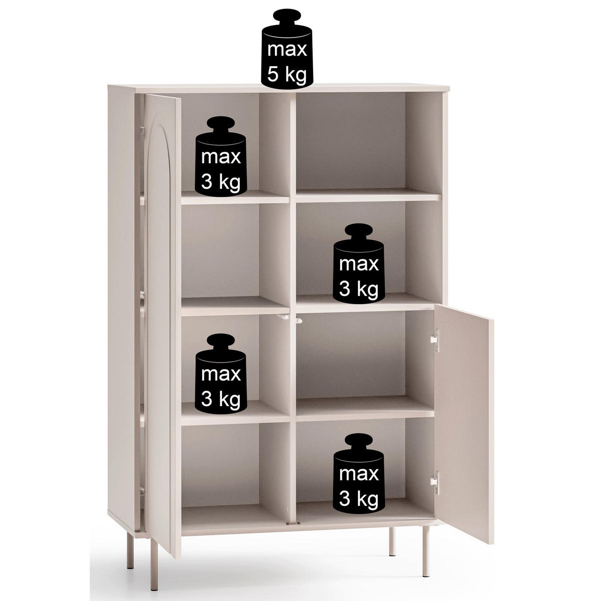 REGAL Orvella Taupe 90 cm - Taupe, Holzwerkstoff (90/138/40cm) - Homebook