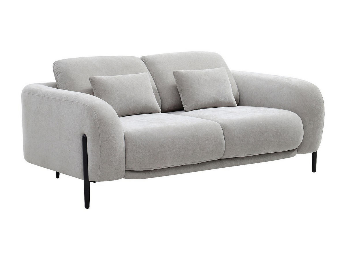 SOFA - 2 Personen - stoff - hellgrau Aravio - Hellgrau, Textil/Metall (170/100/102cm) - Vente-Unique