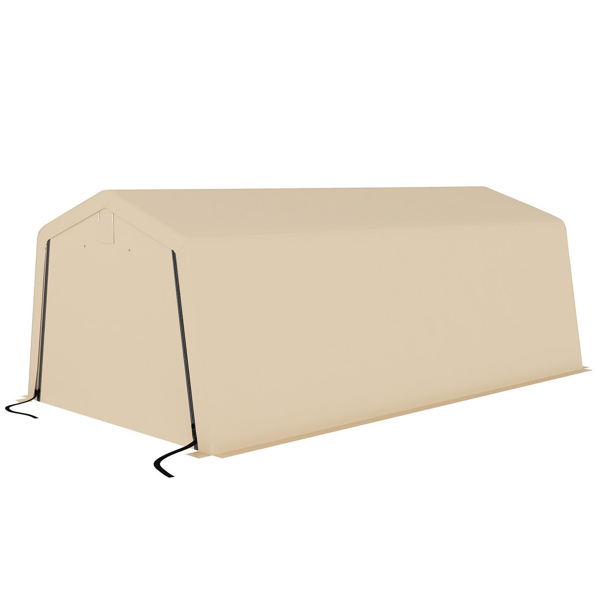 CARPORT DE-12646 620/330/240 cm 150 g/m² wasserdicht mit Rolltür Grau - Mokka, Kunststoff (330/240/618cm) - ComfortXL