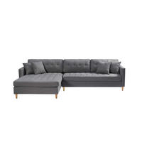 ECKSOFA Stoff grau - Grau, Textil (290/177cm) - ebuy24