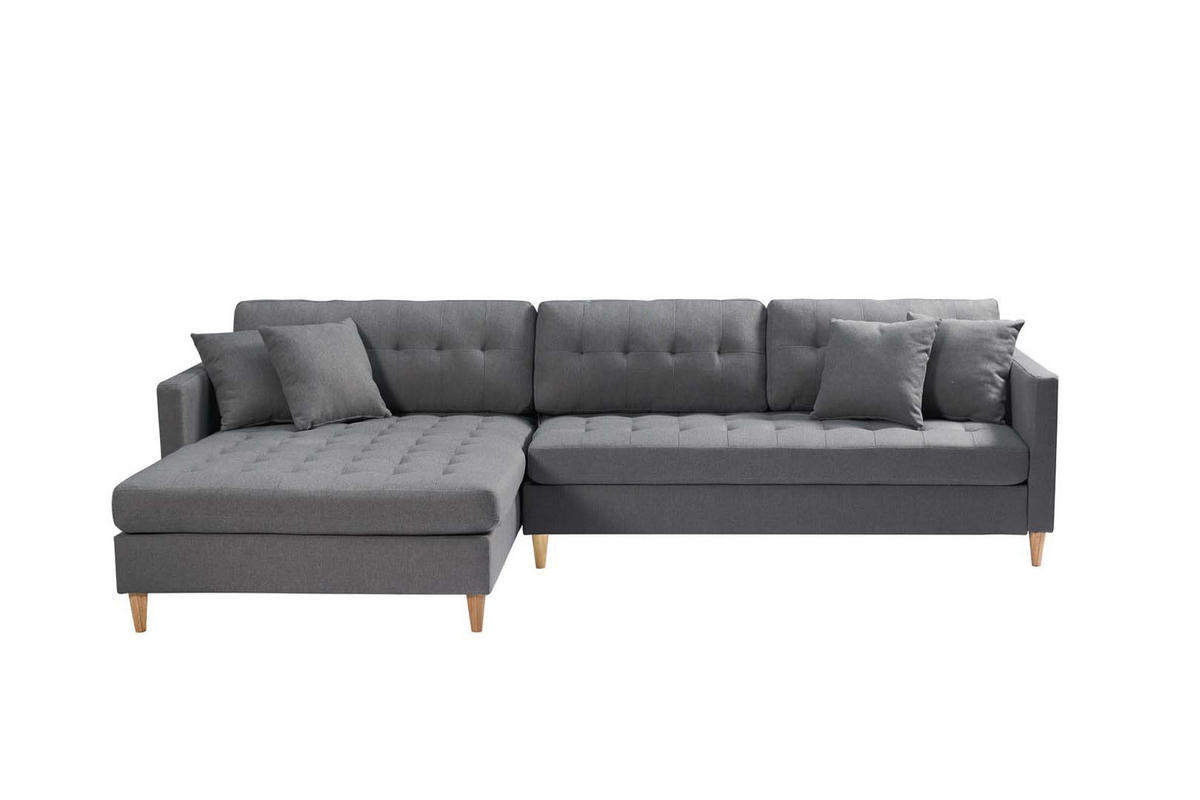 ECKSOFA Stoff grau - Grau, Textil (290/177cm) - ebuy24