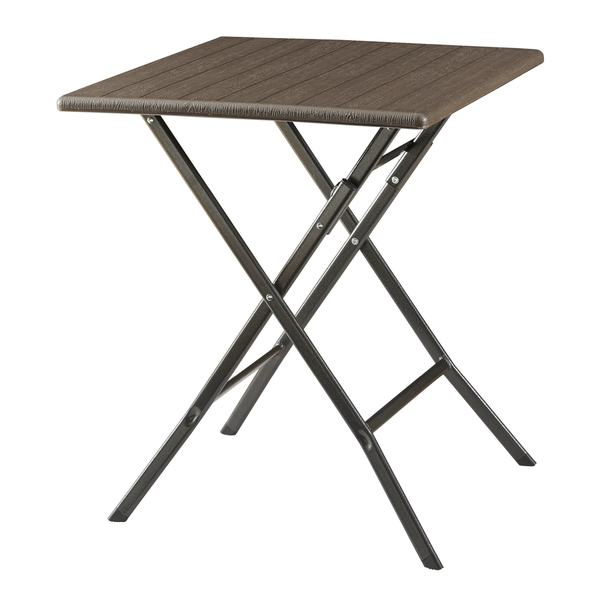 KLAPPTISCH Lillestrøm - Dunkelbraun, Kunststoff/Metall (61.5/61.5/73cm) - [en.casa]