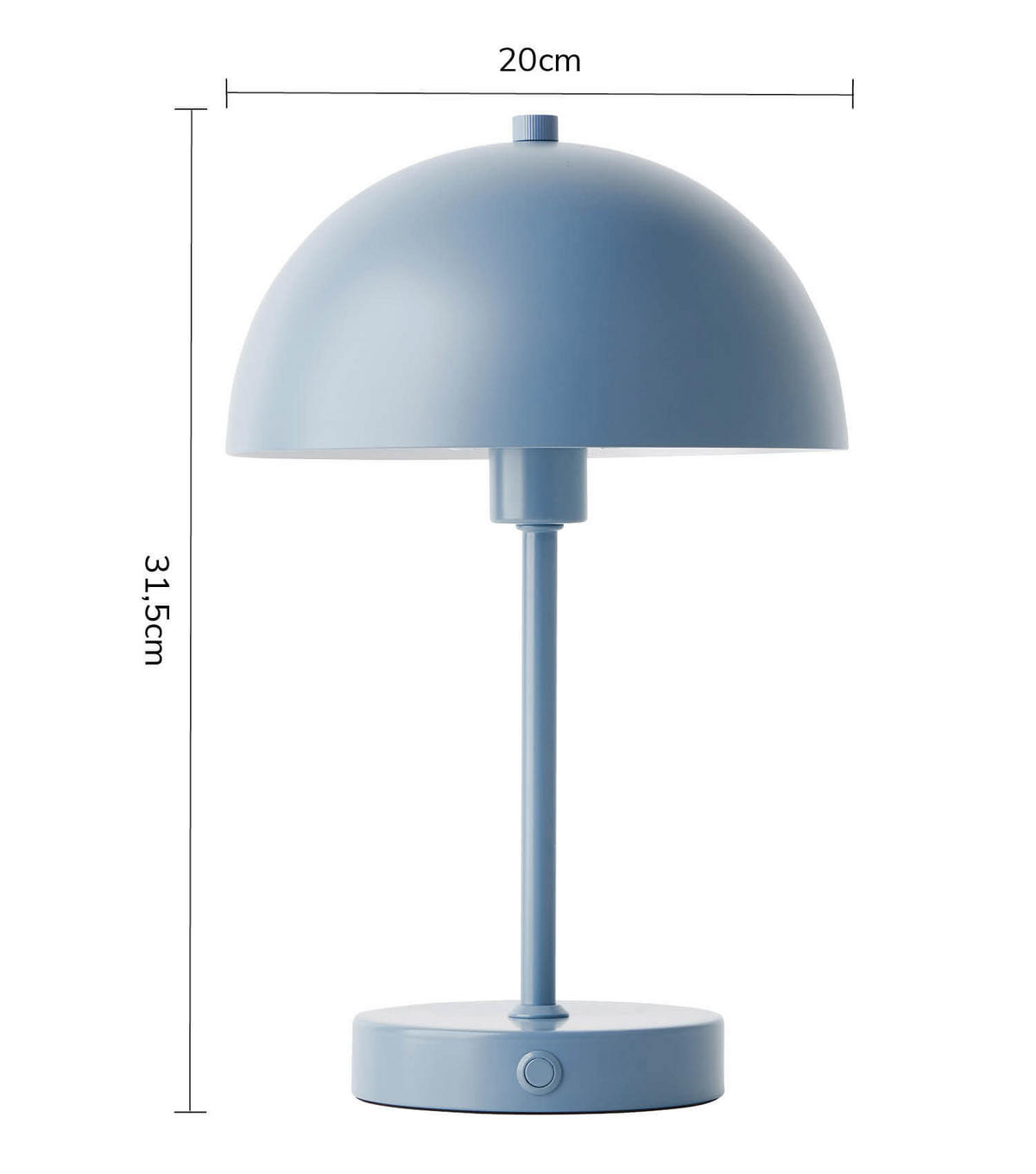 TISCHLAMPE KABELLOS Der Leuchtturm - Blau, Metall (20/20/31.5cm) - Mokebo