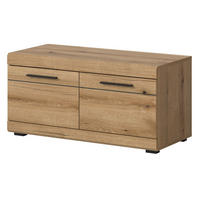 GARDEROBENBANK Evoke Eiche 90 cm, Schuhbank mit Stauraum - Eichefarben/Schwarz, Holzwerkstoff/Kunststoff (90/44/40cm) - Inn.Furn