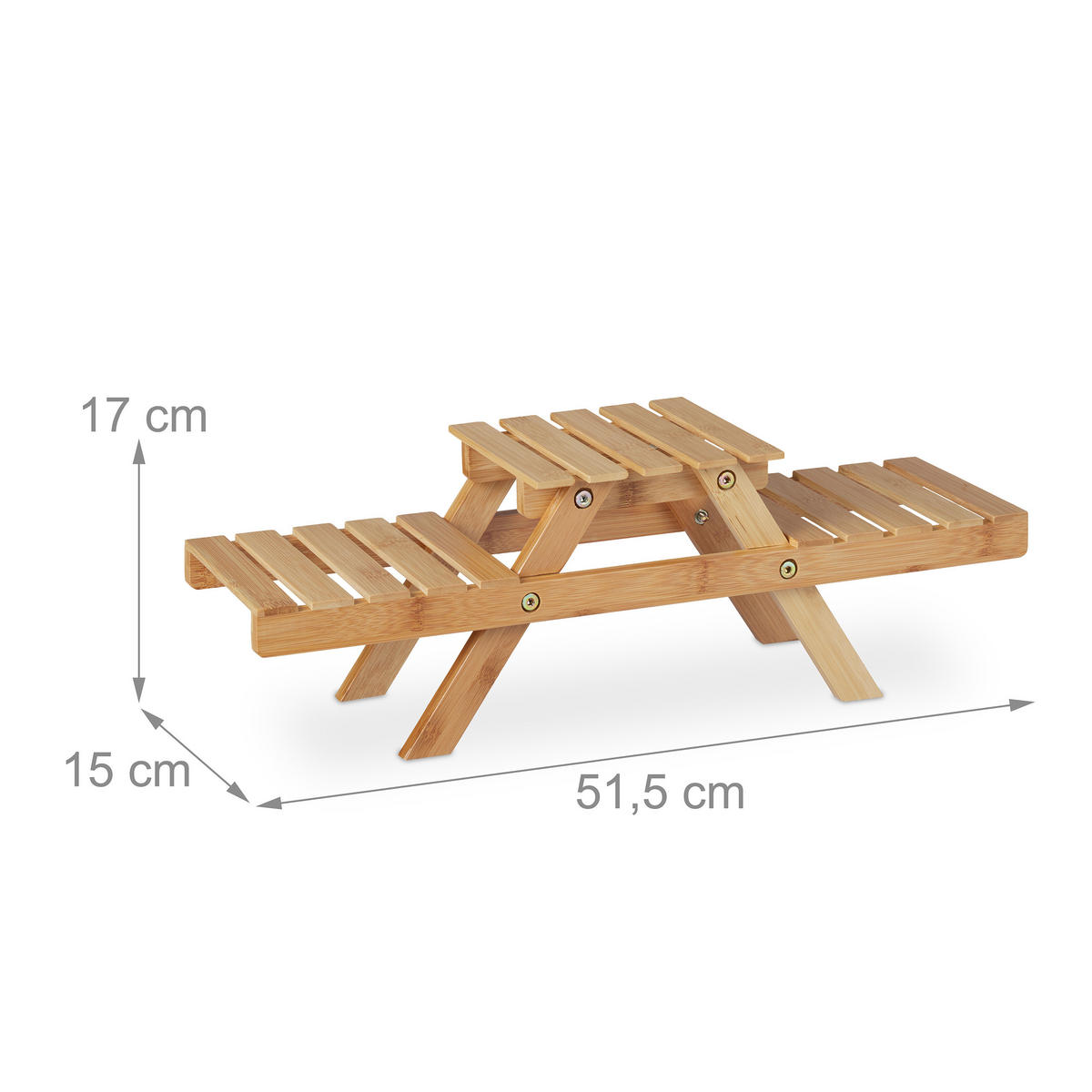 BLUMENTREPPE - Hellbraun, Holz (51.5/17/15cm) - Relaxdays