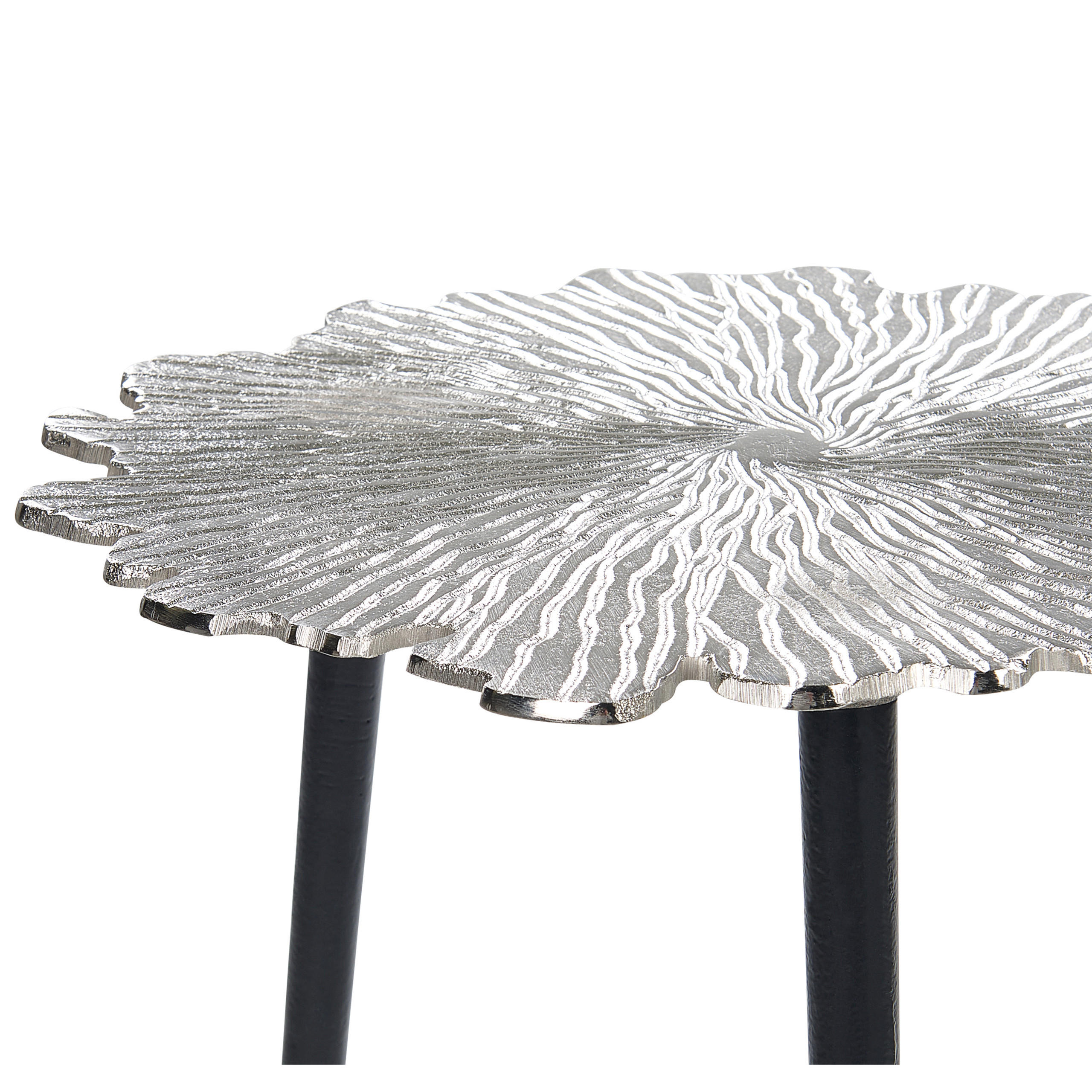 BEISTELLTISCH silber/schwarz rund 36 cm Puhoi - Silberfarben/Schwarz, Metall (36/36/46cm) - Beliani