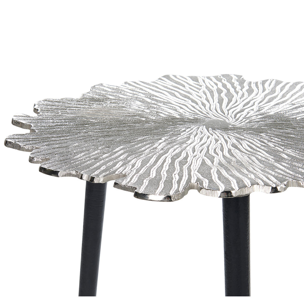 BEISTELLTISCH silber/schwarz rund 36 cm Puhoi - Silberfarben/Schwarz, Metall (36/36/46cm) - Beliani