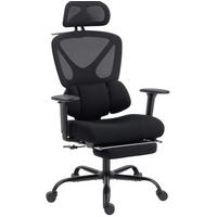 BÜROSTUHL ergonomisch mit Fußstütze Schwarz - Schwarz, Kunststoff (73/128/75cm) - Meubliv