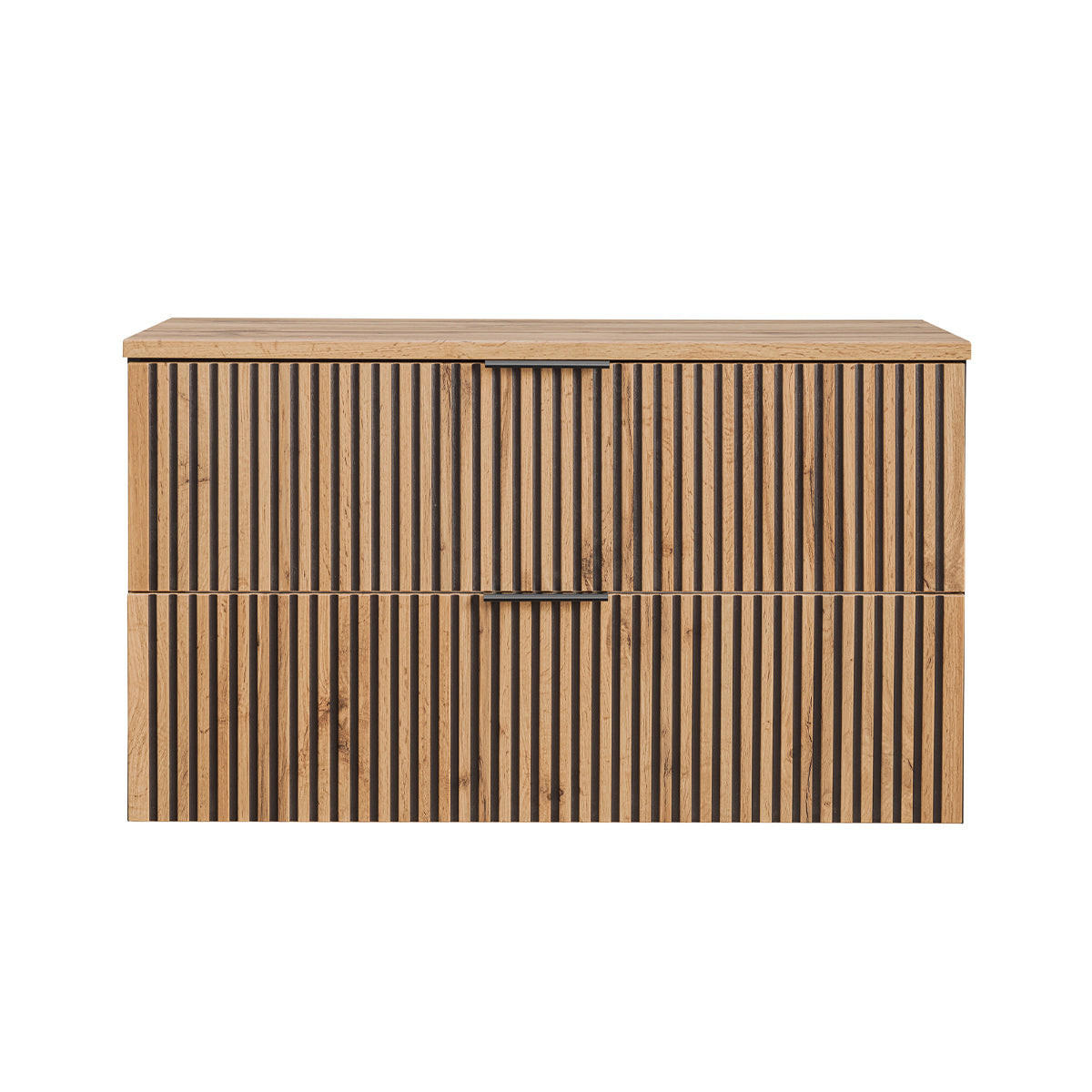 SKRINKA POD UMÝVADLO 100.6cm Gaia Dubové drevo a čierna farba - čierna, kompozitné drevo (100.6/59/46cm) - Petits-meubles