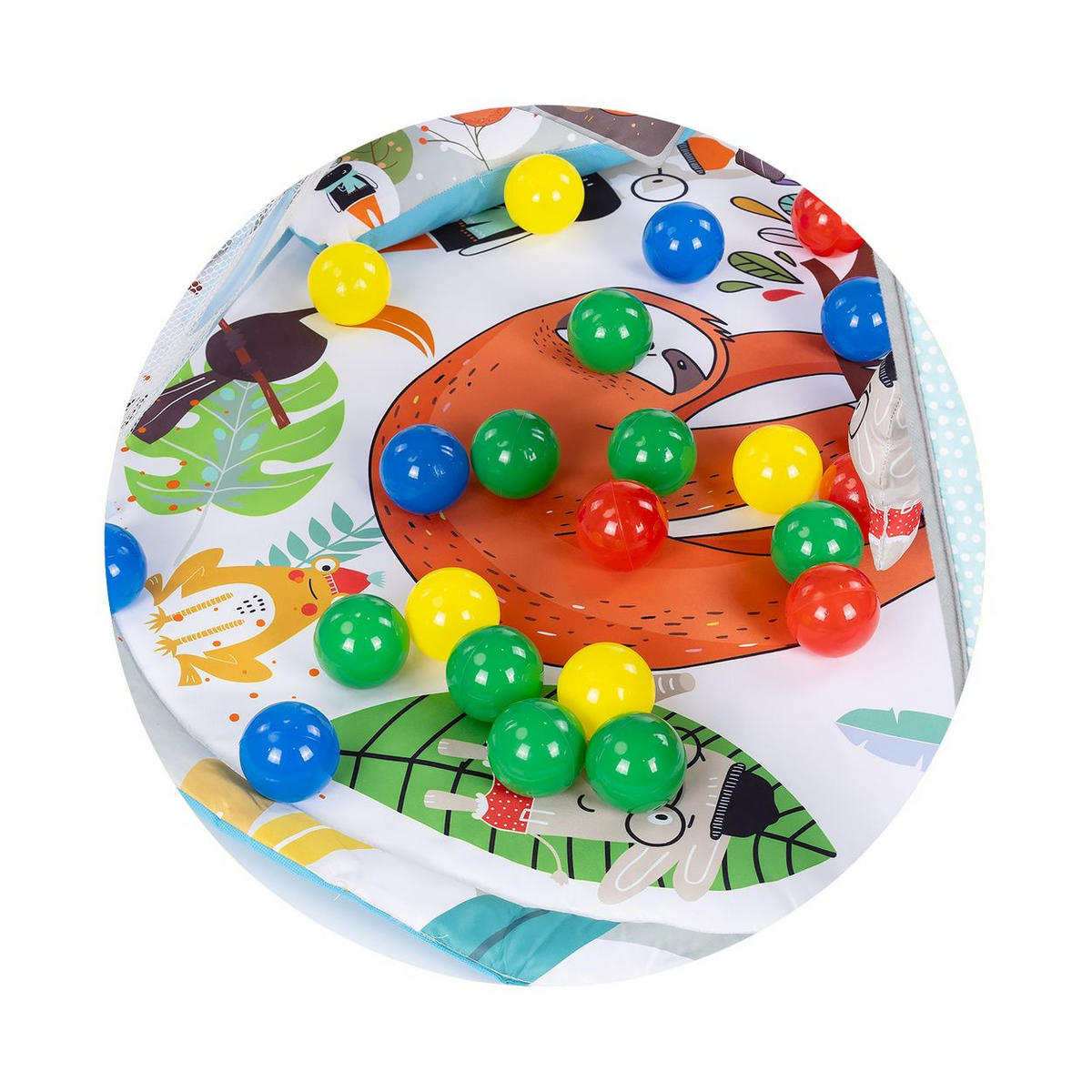 SPIELBOGEN Jungle hellblau Musik, Licht, Bälle, hängende Figuren, Krabbeldecke, ab Geburt - Blau, Textil (83/50/83cm) - Chipolino