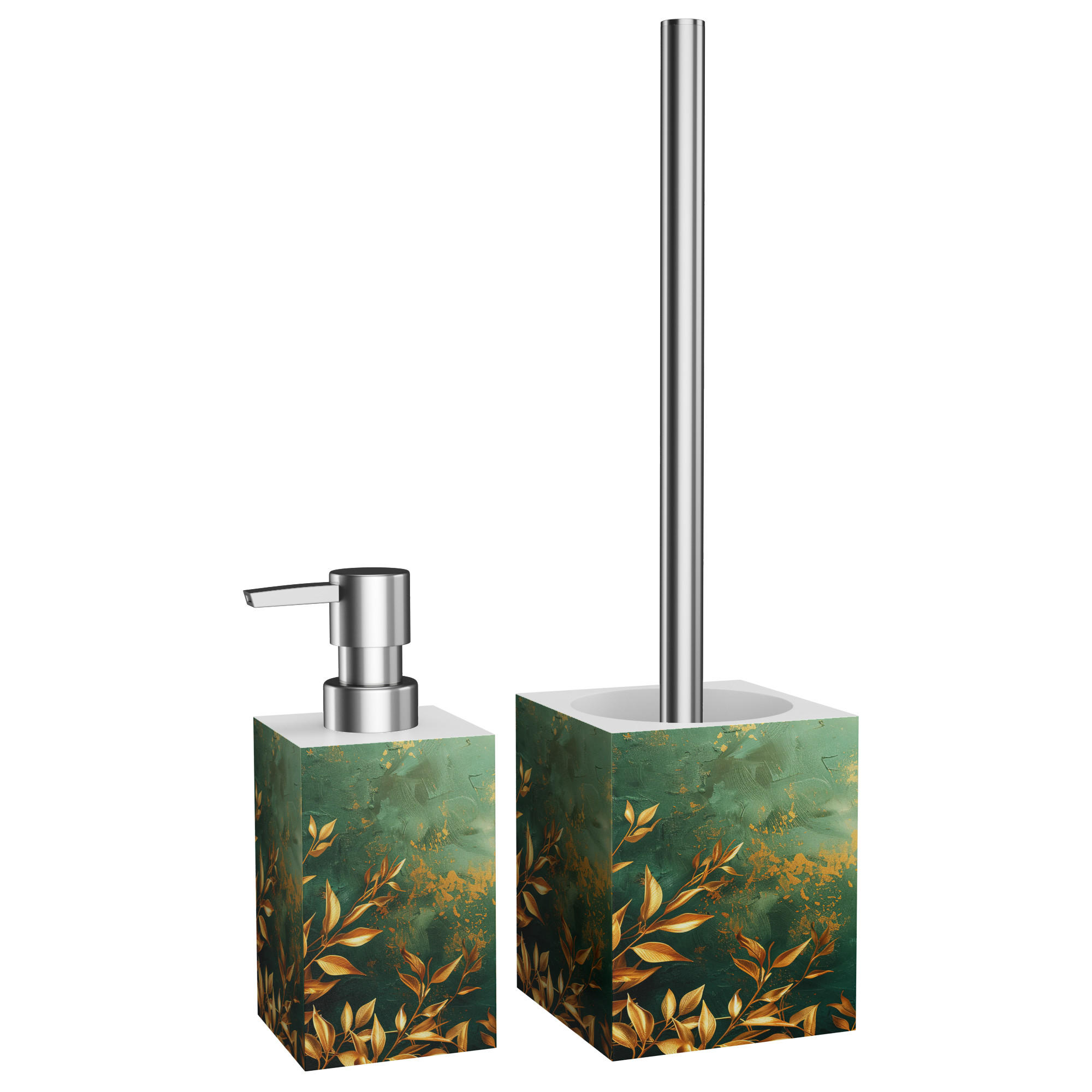 BADEZIMMER Set Greego - Grün, Kunststoff (7/17/7cm) - Sanilo