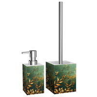 BADEZIMMER Set Greego - Grün, Kunststoff (7/17/7cm) - Sanilo