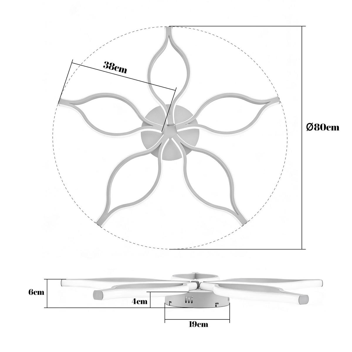 LED DECKENLEUCHTE Ielwynne 80/38/6 cm - Weiß, Metall (80/38/6cm) - ZMH