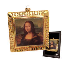 CHRISTBAUMSCHMUCK Mona Lisa Kunstwerk Goldfarbig 12cm (Glas / 1 Stk.) - Goldfarben, Glas (12/12/3cm) - Krebs Glas Lauscha