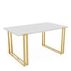 TISCH ausziehbar aus MDF, Weiß - Goldfarben/Weiß, Holzwerkstoff (160/80/76cm) - Idohome