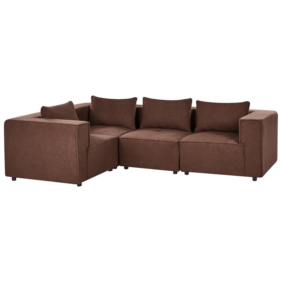 ECKSOFA Modul 4-Sitzer rechtsseitig Braun Bouclé Axebo - Braun, Textil (258/188cm) - Beliani