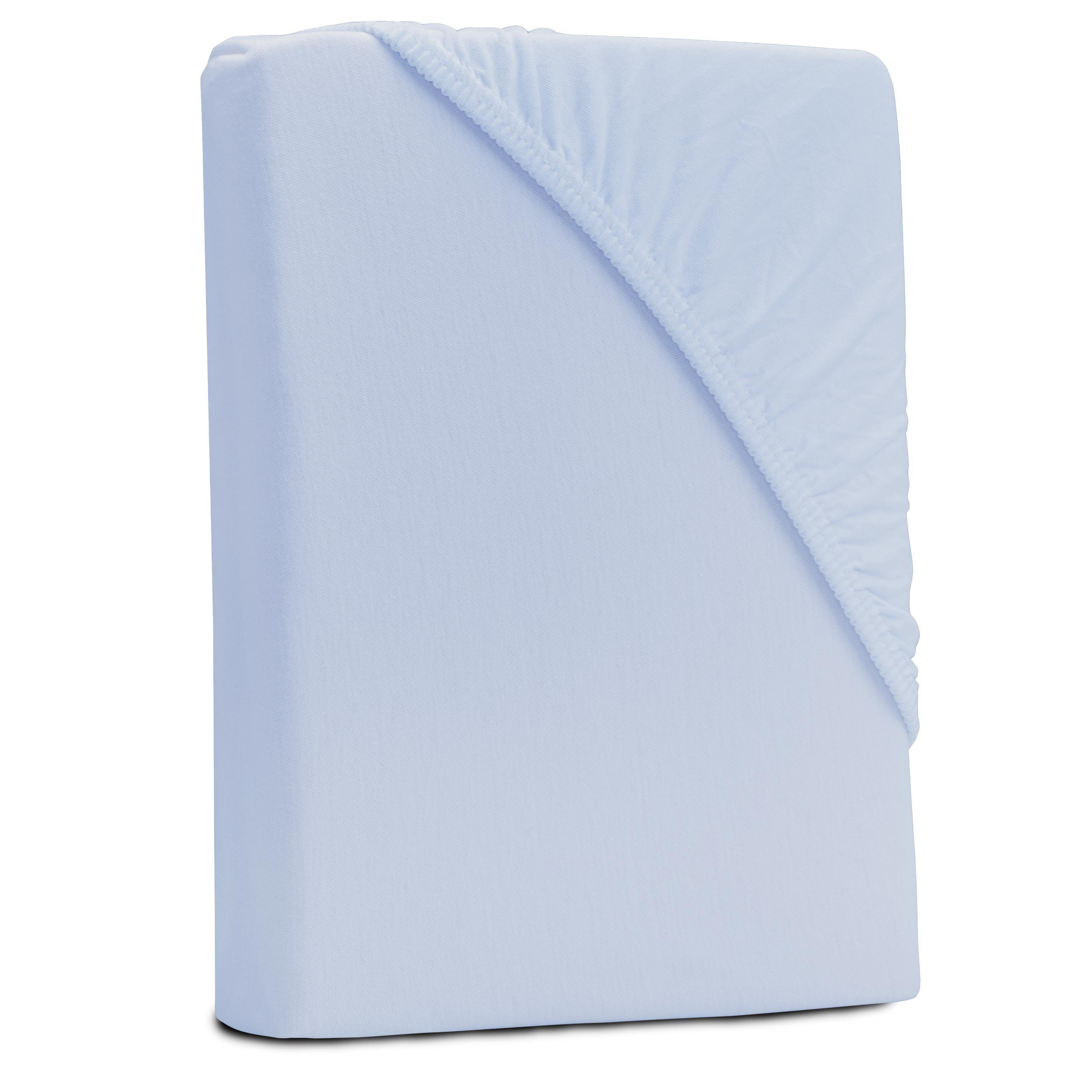 SPANNBETTLAKEN ESSENTIAL Jersey Baumwolle - Hellblau, Naturmaterialien (180/200cm) - DarBene