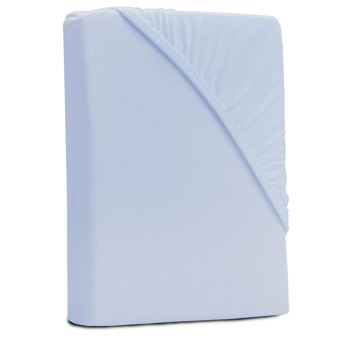 SPANNBETTLAKEN ESSENTIAL Jersey Baumwolle - Hellblau, Naturmaterialien (180/200cm) - DarBene