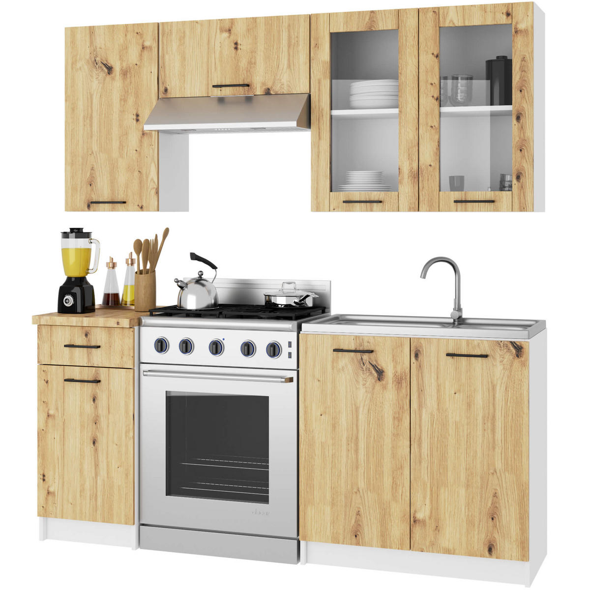 HÄNGESCHRANK Weiß, Eiche Artisan 72/80/30,5 - Weiß/Eiche Artisan, Holzwerkstoff (80/72/30cm) - RAUMHIRSCH FURNITURE