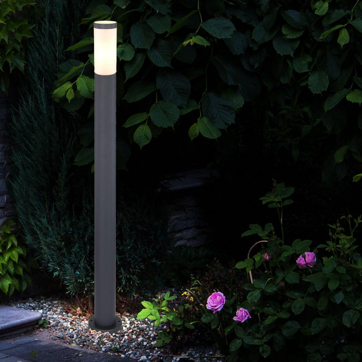 LED WEGELEUCHTE Edelstahl Anthrazit - Anthrazit, Kunststoff (12.7/11/110cm) - Globo Lighting