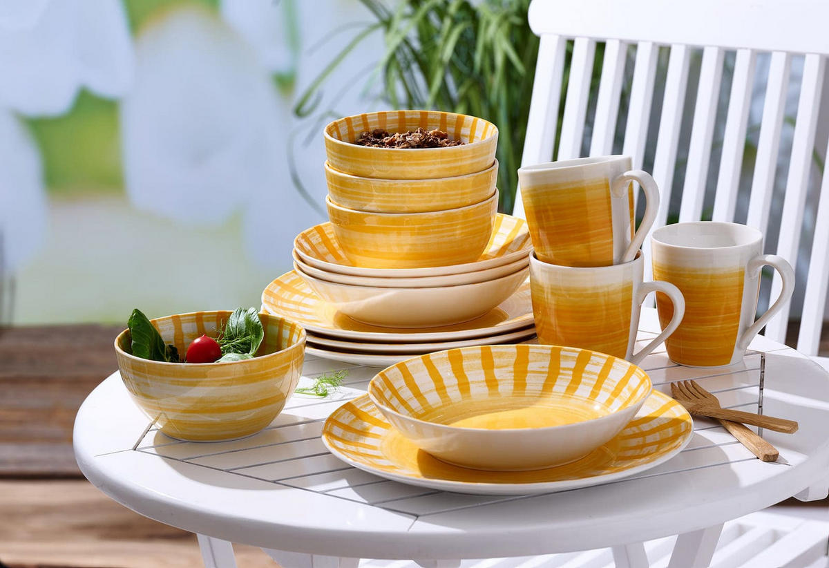 KOMBISERVICE Sole Mio Gelb 16er Set - Gelb, Keramik (28/28/30cm) - Ritzenhoff Breker
