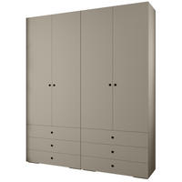 GARDEROBEN-SET 236,7/200/47 - Kaschmir/Schwarz, Holz/Kunststoff (200/236.7/47cm) - Abiks Möbel