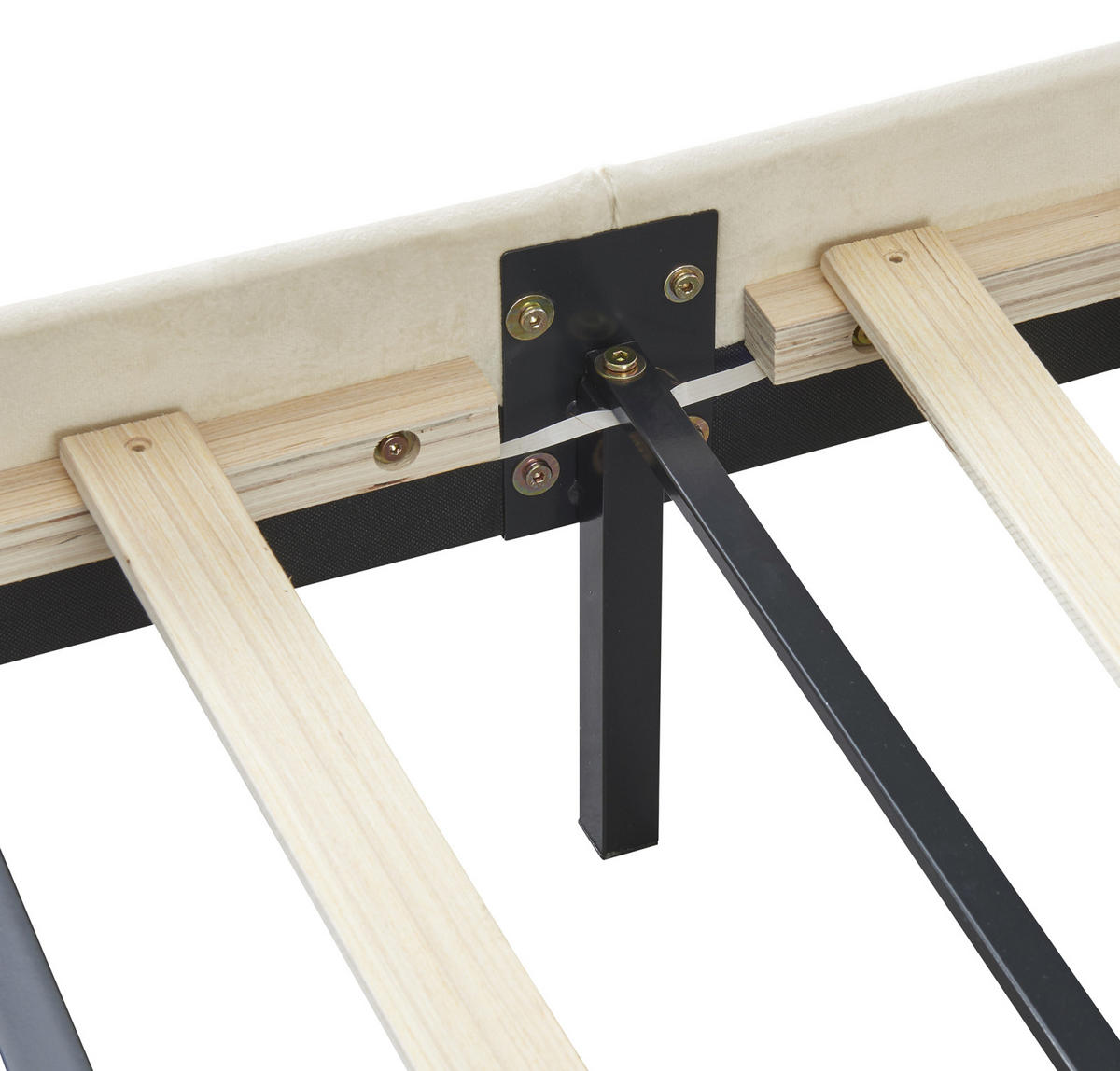 POLSTERBETT 140x200cm mit LED Wolkenform-Kopfteil und Lattenrost, Beige - Beige, Holz (140/200cm)