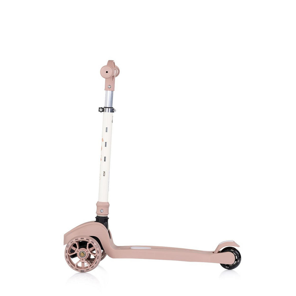 KINDERROLLER Moxie Musik Licht rosa klappbar, Tragegriff, 3-Räder, Bremse - Rosa, Metall (60/30/75cm) - Chipolino