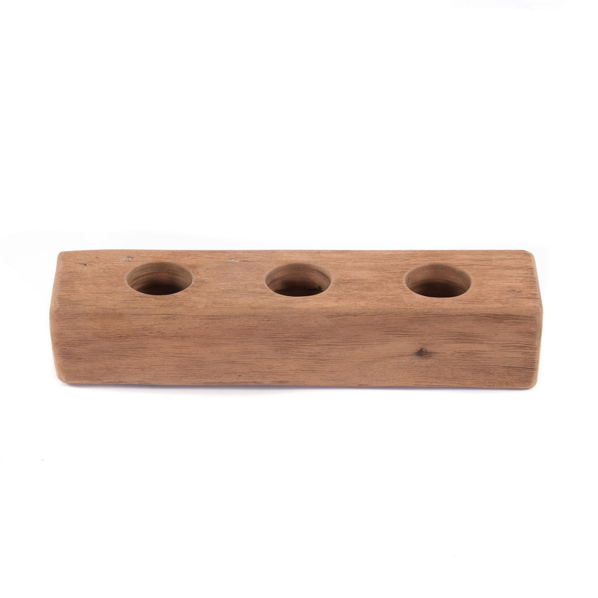 ORGANIZER Station I Massivholz, 3 runde Fächer naturfarben - Naturfarben, Holz (8/30/8cm) - DESIGN DELIGHTS