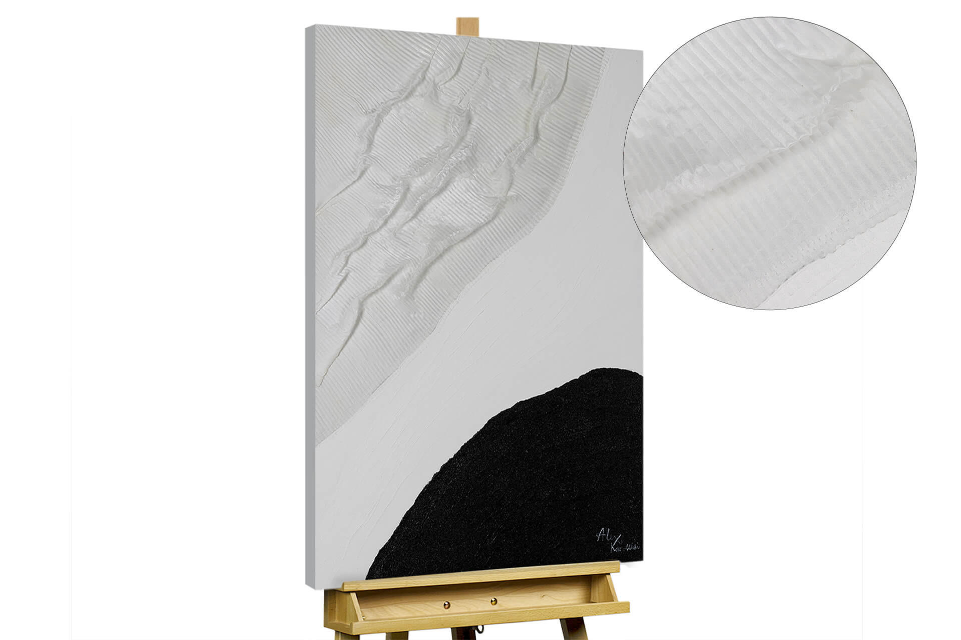 ACRYLBILD HANDGEMALT 60/90 cm - Schwarz, Holz/Textil (60/90cm) - KUNSTLOFT