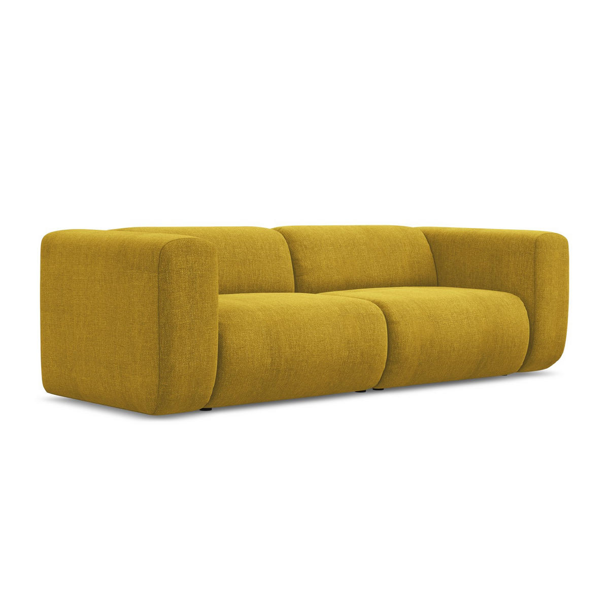 3-SITZER SOFA Chenille Stoff Gelb - Currygelb/Gelb, Kunststoff/Textil (228/70/89cm) - LaMiaSofa