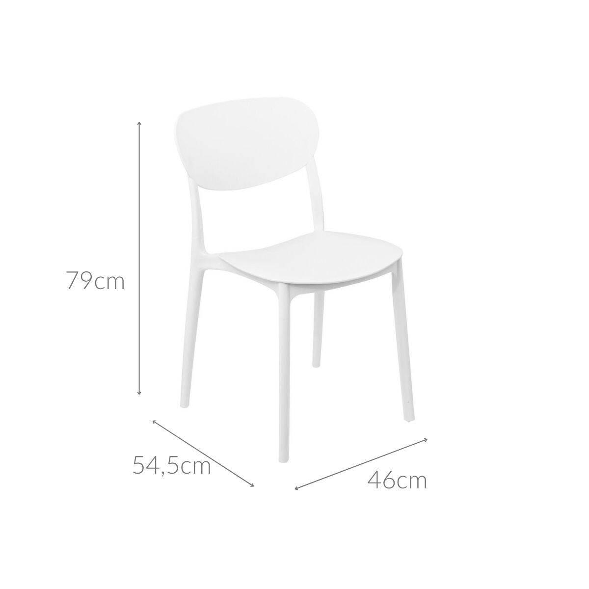 ESSZIMMERSTUHL Kunststoff 46/54,5/79 cm - Weiß, Kunststoff (46/79/54.5cm)