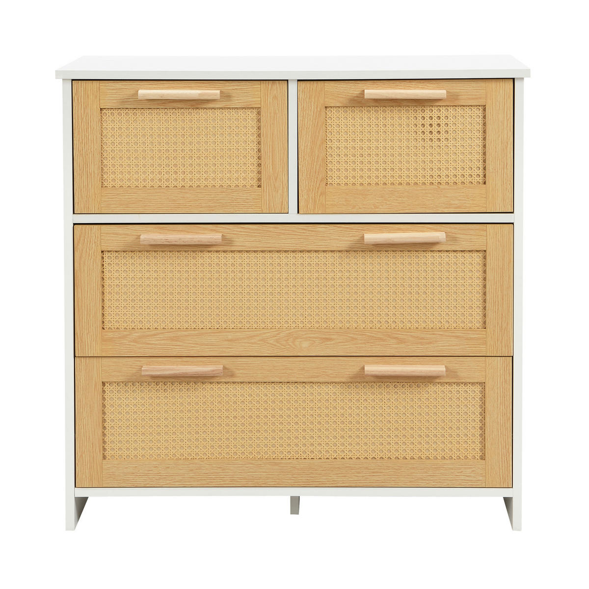 HOCHSCHRANK 94,5/30/175,5 cm aus MDF mit 5 Türen, 3 Schubladen und Vitrineneinsatz, Weiß - Weiß, Holzwerkstoff (94.5/175.5/30cm) - Redom