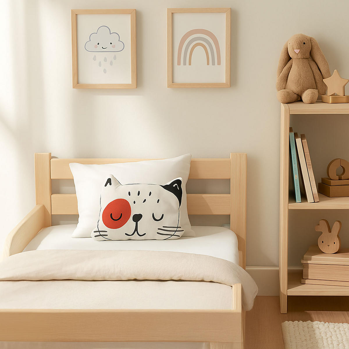 KINDERKISSEN mit Aufdruck 40/35 cm - Multicolor, Naturmaterialien (35/40cm) - Home Styling Collection