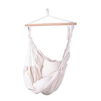 HÄNGESESSEL Mainz mit 2 Kissen Weiß Hängesitz - Weiß, Holz (90/120/65cm) - DELUKE