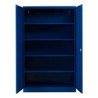 STAHLSCHRANK Bee mit 7 lackierten Fachböden 195x120x42 cm Korpusfarbe Enzianblau Frontfarbe Enzianblau - Blau, Metall (120/195/42cm)