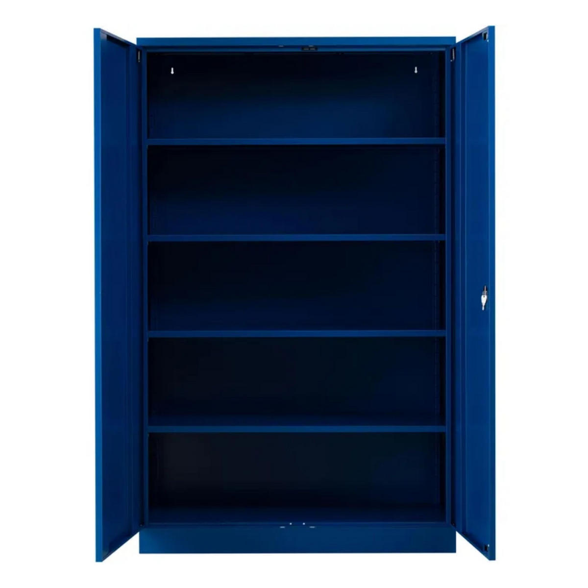 STAHLSCHRANK Bee mit 4 lackierten Fachböden 195x120x42 cm Korpusfarbe Enzianblau Frontfarbe Enzianblau - Blau, Metall (120/195/42cm)